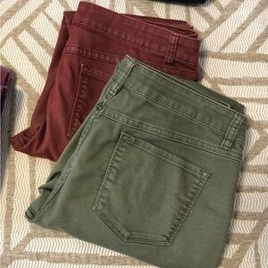 Prana Set of 2: Green & Burgundy Pants